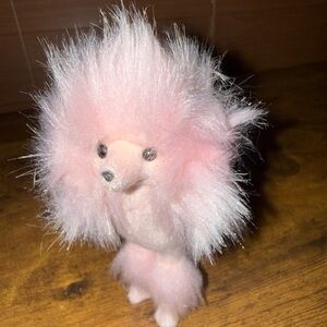 Fluffy Pink Poodle Figurine For Your Fashion Doll